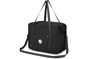 Wandering Star® Sac de Voyage 40x30x20 Wizzair, Imperméable Sac a Dos Voyage Cabine Avion Pliable Bagage Cabine Léger Sac de Sport pour Hommes et Femmes, Noir avec Bandoulière