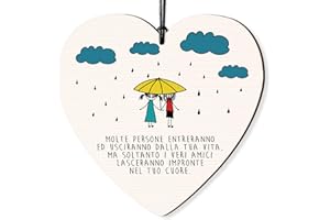 Dorothy Spring Ma Soltanto I Veri Amici Lasceranno Impronte nel Tuo Cuore Targa in Legno da Appendere a Forma di Cuore, Idea Regalo per Un Amico Speciale
