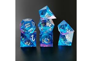 ELIFEL DND zestaw ruchomych piasków z żywicy wielościennej kostki do gry o ostrych krawędziach D&D do odgrywania ról do lochów i smoków RPG MTG Pathfinder pudełko prezentowe gry stołowe D4 D6 D8 D10 D% D12