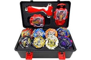 BAYBLEDAS ToupiesTurbo, De Gyroscopes 4D Set, 8 ToupieTurbo et 2 Lanceurs, Cadeaux pour Enfants