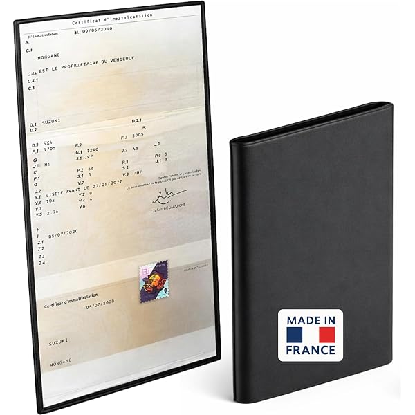 Porte Carte Grise Porte-cartes Grise En Cuir - Noir, Avec Drapeau Italie, Pour Ranger Carte Grise, Permis, Assurance - Dimensions 14,5x10 Cm