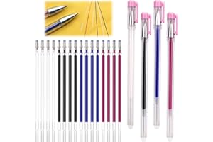 MAKLOEE 4 Colors Heat Erasable Pens, Heat Erasable Fabric Marking Pens with 20 Refills Fabric Markers for Quilting Sewing Dressmaking Fabrics Tailors Sewing Fabrics DIY,Tailor's Chalk Pencils Chalks Pen