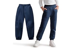 Keyck Pantaloni Trekking Bambino Impermeabili, Traspiranti Fodera a Rete Pantaloni con Vita Elasticizzata e Tasche Pantalone Antipioggia Ragazzo Ragazze 7-14 Anni