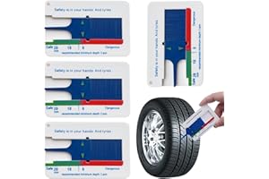 GARZENTH 4pcs Tyre Tread Depth Gauge, 0-20mm Auto Tyre Tread Depth Gauge Caliper with Intelligent Color Coding Wheel Measure for Motorcycles, Cars, and Truckss(size:4pcs)