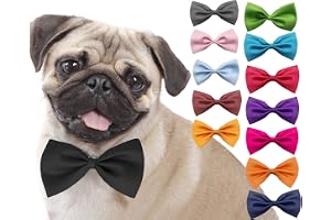 Sage Square Cotton Jumbo Size Adjustable Fashion Party, Function, Weeding Cum Formal Costume Neck Bow Tie Cum Necktie for Dog/Puppy/Cat/Kitten (Set of Two Random Pieces), 1 Count