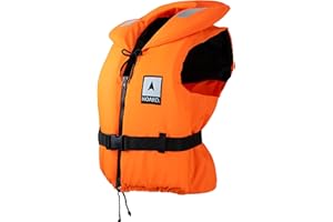 NOARD Gilet de Sauvetage pour Enfants - Seaside Orange - 70-90 kg - 100N de flottabilité - INCL. réflecteurs Solas & sifflet de signalisation