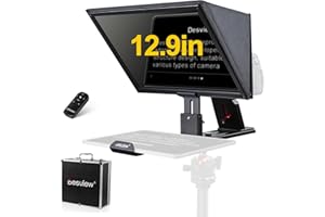 Desview T12S Aluminiumlegierung Teleprompter 12,9 Zoll, hochauflösendes Display Metall Teleprompter mit Fernbedienung APP Kompatibel mit iPad, Tablet, Smartphone für Camcorder DSLR Kamera