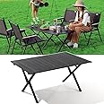 MUMOO BEAR Portable Camping Table Foldable Dining Table Multifunctional Folding Table with Carrying Bag Easy to Carry for Indoor Outdoor BBQ Picnic Party Dining Camping Tables (Black, Table-90cm)