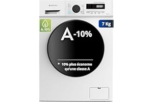 Lave-linge frontal GEDTECH GLL71200WH - 7 Kgs - 1200 tr/mn - 16 programmes - Eco - Intensif - Rapide – Très Faible conso