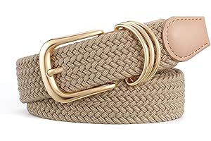 JasGood Pasek damski, pleciony, elastyczny pasek, regulowany pasek ze stretchu, szerokość 3,3 cm, do dżinsów i spodni, rozciągliwy pasek materiałowy unisex