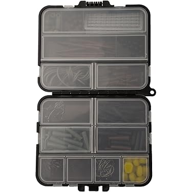 Generic Lot de 2 mini boîtes de rangement pour articles de pêche, appâts, gadgets en polypropylène (2 compartiments