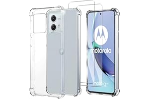 JDXHFF Hülle Kompatibel mit Motorola Moto G84 5G (6.5") Transparent und 2 Stück Panzerglas Displayschutzfolie - Bumper Schutzhülle Weich Silikon Flexibel TPU Tasche Case Clear