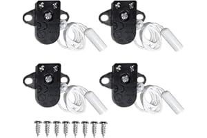 JUSTYIT YGSAT 4 Pack Side Action Mini Pull Cord Switch 2A 250V AC On-Off Cord String Pull Switch Light Lamp Electrical/Black