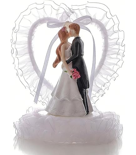 DreamWedding-UK Décoration Gâteau Mariage Couple Mariés 'So Much In Love' Résine 5x12x12 Cm