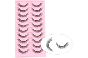 Oreola Ruso Raya Pestañas Efecto 3D Esponjoso Gato Ojo Pestañas Natural Ruso Pestañas D Curl Volumen Pestañas Postizas 10 Pares Pestañas Rizadas, Pestañas Postizas Reutilizables