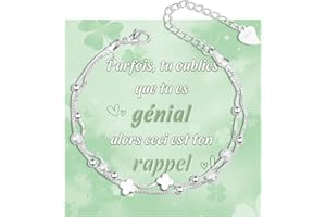 SUNSH Cadeau Ado Fille, Bracelets Fille 5 6 7 8 9 10 11 12 Ans Anniversaire, Cadeaux pour Ado Filles Femme, Idée Cadeau Enfant Sœur Amie18 Ans, Retour à l'école Noël-Amour Papillon Trèfle