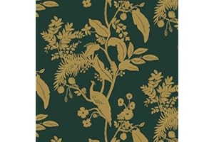 Fiula Papier peint autocollant vert motif oiseaux feuilles papier peint 44 cm x 3 m papier peint mural film adhésif meubles papier peint adhésif imperméable salon chambre film de meubles vert foncé