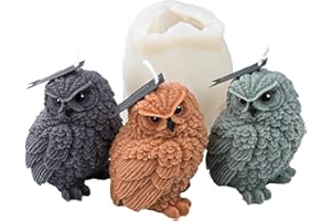 Goldyida Stampo per Candele in Silicone Stampo 3D Carino in Silicone Stampo a Forma di Candela in Silicone Stampo in Silicone 3D per Owl Stampo in Silicone per Candele Stampi Per Candele Profumate (A)