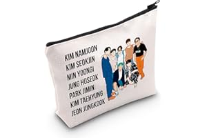 LEVLO Bolsa de Maquillaje Coreana del ejército del ejército K-Pop, Regalo para Miembros del ejército, Nombre del ejército, Bolsa de Maquillaje con Cremallera para Mujeres y niñas
