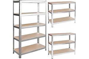 Humberg 4840 Schwerlastregal mit 5 Böden aus MDF 150 x 75 x 30 cm