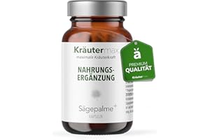 ‎KRÄUTERMAX. Sägepalme Kapseln mit Brennessel und Kürbiskern Extrakt hochdosiert + Vitamin C - Saw Palmetto nach Kräutermax Originalrezeptur | Premiumqualität in Kleinserie produziert - 1 x 60 Stück