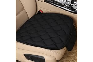 IXITON Cuscino universale per sedile auto in flanella, confortevole protezione per sedile auto, con fondo antiscivolo per alleviare la pressione sull'anca (nero, cuscino di seduta 1pz)