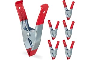 Relaxdays metallklämmor, stora fjäderklämmor i 6-pack, röda