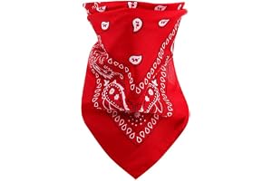SZYYQ Red Western Bandana, Paisley Bandanas Cowboy Bandana,Handkerchiefs Paisley Print Head Scarf, Paisley Cowboy Bandanas,Bandanas Biker, Headband for Men Women Party Favors