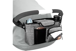 Homlynn Buggy Organizer Kinderwagen, Bietet Platz FüR 2 GeträNkehalter FüR Babyprodukte, Kann Zur Aufbewahrung Von Windeln Und Spielzeug Verwendet Werden, FüR Alle GeläNdewagenmodelle Geeignet