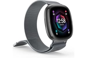 ORROKER Compatibile con Cinturino Fitbit Versa 4/Sense 2 e Sense/Versa 3, Forte Cinturino in Metallo di Maglia Milanese in Acciaio Inossidabile con Magneti Sostitutivo per Polso per Donne e Uomini