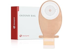 DERAYMI 20PCS Colostomy Bags Ostomy Supplies, One Piece Ostomy Bag for Women and Man, Ileostomy, Colostomy Supplies Stoma Care, Hook and Loop Buckle Design, 15mm-65mm Cuttable Chassis