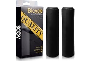 AQOS Puños Bicicleta, 2 Unidades, montaña, MTB, Silicona, Grips, Mangos, Manguitos, empuñaduras, Manillar, Bici, Mountain Bike, Ciclismo, Paseo, Espuma, ergonomicos, BMX, Universal.
