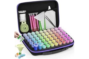 DODUOS 60 Ranuras Almacenamiento Diamond Painting Accesorios, Diamond Painting Kit Completo,Organizador de Pintura de Diamantes 5D,Herramientas de Bordado con Diamantes para Diamantes Joyas