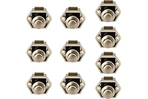 OCGIG 10PCS Mini-Druckknopf-Schubladenschrank Türfangschloss Wohnwagen Wohnmobil Wohnmobil-Boot Verriegelungsknopf Nickel