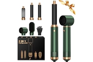 OKWRAP Airbrush 5 in 1, 5 in 1 Hair Styler, Airstyler Multi-Blow Dryer Brush Set with Curl, Straighten, Wavy, Smooth, Magic Styler for All Hair Types and Lengths