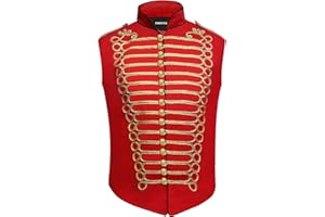 Pamposh Steampunk Hussar Napoleon Military Drummer Parade Sleeveless Jacket