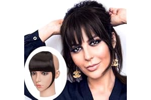 MY-LADY Clip in Frangia Bangs Fringe Estensioni dei Capelli Frangia Dritta Lisci Posticci Sintetici Accessori per le Donne Nero naturale