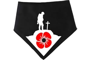 Spoilt Rotten Pets S4 Black Soldier Silhouette Poppy Dog Bandana. Remembrance Day Veterans Day VE War Heroes (S4 Ex Large Dog Husky, Alsatian & Chow)