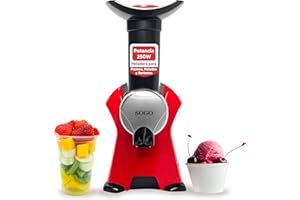 Sogo Heladera para Postres, Helados y Sorbetes - Máquina de Hacer Helados con Recetario de Postres Helados - Prepara Helados, Sorbetes y Batidos Utilizando Frutas/Chocolate Congelado - Heladera Niños