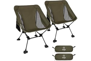 ‎ATEPA ATEPA Campingstuhl Faltbar Ultraleicht, Camping Stuhl 150 kg Kleines Packmaß, Klappstuhl Camping Tragbare mit Tragetasche, Campingstuhl Klappbar Leicht für Wandern Angeln Strand, 1/2 Pack