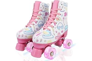 Shilanmei Roller Skates for Women High-Top PU Leather Double-Row Rollerskates Roller Skates Girls Indoor Outdoor Skates for Beginners