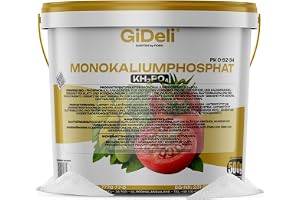 GiDeli Kaliumfosfat MKP 500 g - Kristallint, Vattenlösligt PK-gödsel | Bladgödsel och markgödsel för blomning och fruktsättning, löses helt utan rester, för grönsaker och fruktträd