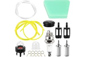 PLAPOT 17 Pièces Kit de Tuyau de Carburant avec Tuyaux d'Essenc,Filtre à Essence, Ampoule D'AmorçAge De Filtre,Joint De RéServoir De Carburant,Éponge etc pour Tondeuse,Souffleur,TronçOnneuse