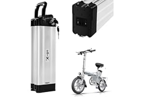 X-go Ebike Battery 48V 13Ah Lithium Li-ion Folding Bike Replacement Battery Pack for 750W 500W 350W 250W Electric Bicycles Motor with Charger (48V 13AH 2 Port)