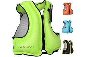 FORWEWAY Inflatable Snorkel Jacket Kayak Swimming Jacket for Adults Snorkel Vests Inflatable Buoyancy Jacket for Snorkeling Water Sports Beginner Adults-Only