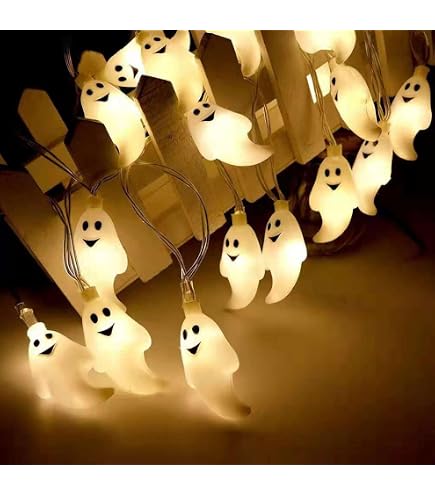 LED-Lichterkette Halloween - Mit Raben, Geistern, Kürbissen & Fledermäusen, 3m, Batteriebetrieben