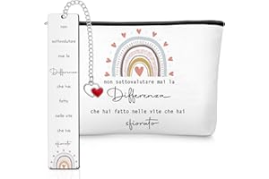 Xuniea Regalo di Laurea per Donna Segnalibro con Frase Motivazionale Pochette Regalo Maestre Fine Anno per Ringraziamento Insegnanti Colleghe Maestre Amica Infermieristica Compleanno Natale