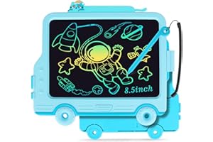 WUJUN LCD Schreibtafel 8.5 Zoll Tablet für Kinder und Erwachsene, Löschbarer, Wiederverwendbarer Schreib-Zeichenblock, mit Abschließbar Löschen-Taste(Blau)