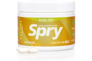 Spry Fresh Natural Xylitol Chewing Gum Dental Defense System - Aspartame-Free, Sugar-Free, Non-GMO, Gluten-Free (Fresh Fruit, 100 Count - Pack of 1)