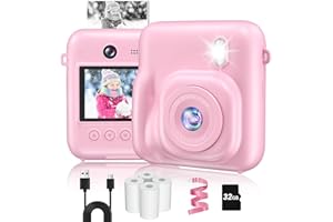 FULEALFLY Sofortbildkamera Kinder, Kinderkamera mit Fotos Drucken 1080P 48MP, Kamera Kinder Sofortdruck, Geburtstagsgeschenk Spielzeug Geschenk Mädchen Jungen 3 4 5 6 8 7 9 10 11 12 Jahre